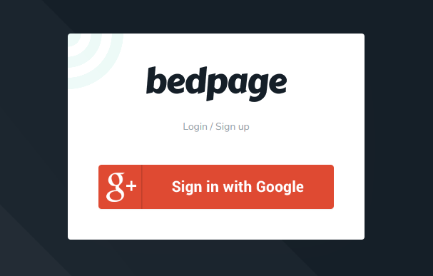 Bedpage signup